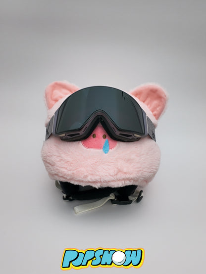 PopSnow Ski snowboard helmet cover hat funny pig peppy front product goggle on cool pilot