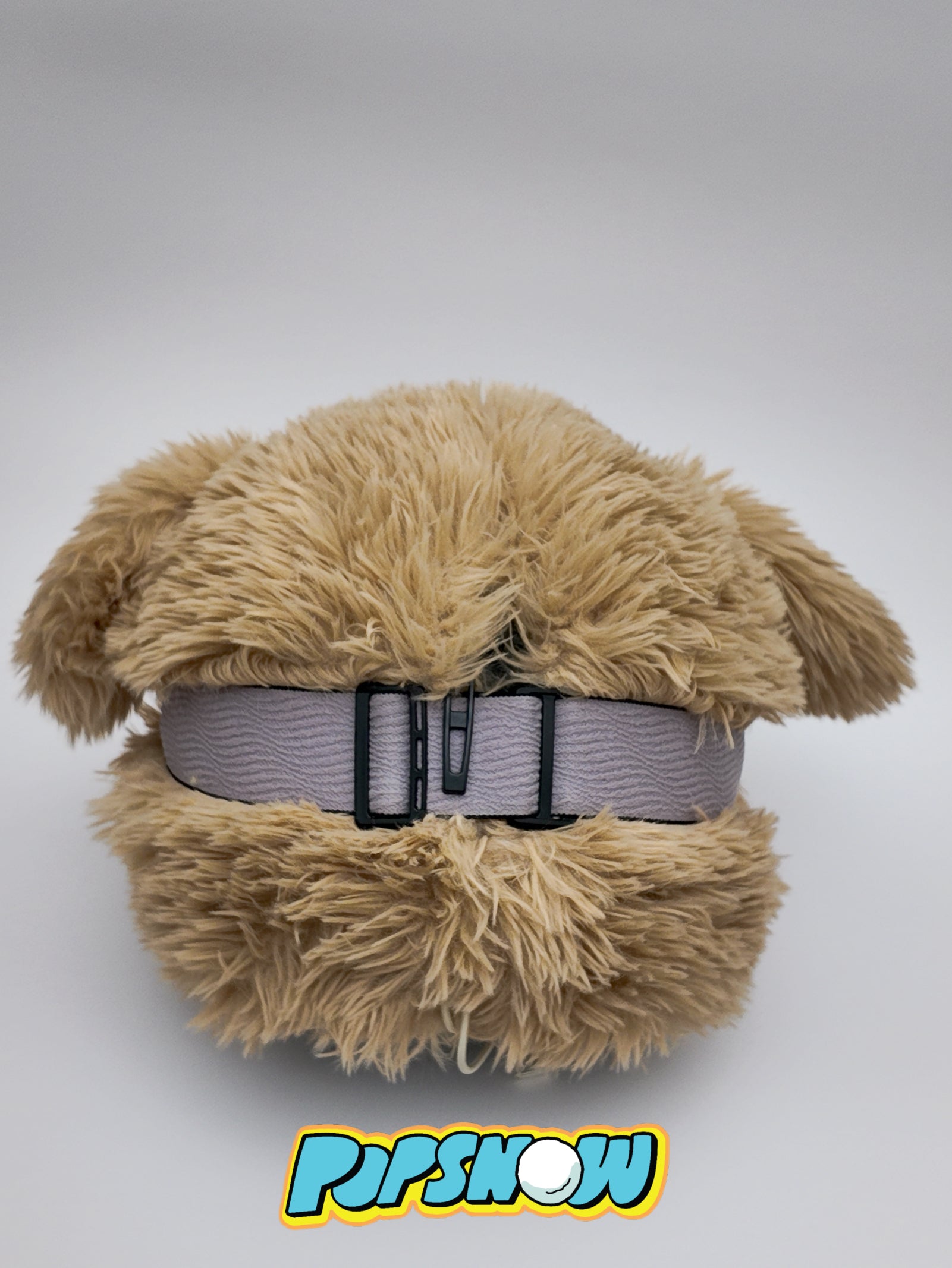 PopSnow Ski snowboard helmet cover hat funny short ear puppy tuusca dog back product goggle on brown biege camel tan