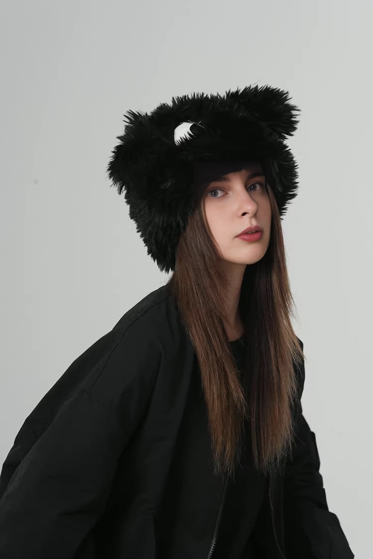 puppy_bucket_hat_black_faux_fur_winter_1